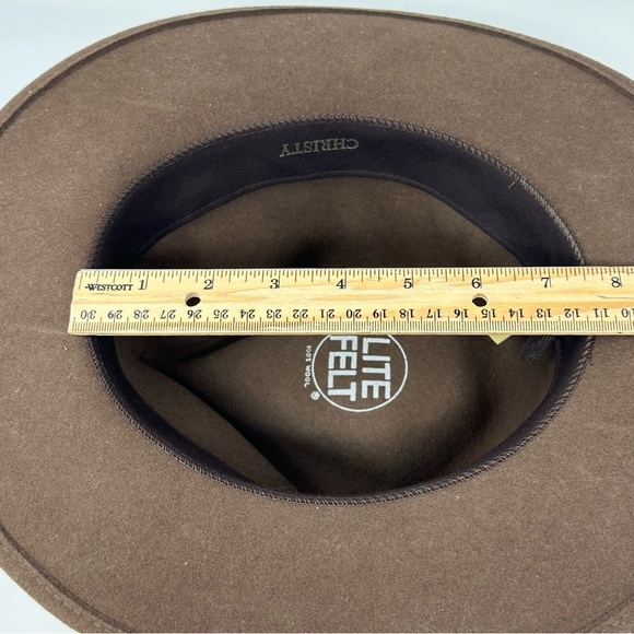 Lite Felt Wool Hat Size Medium USA Brown Tan Western Christy Coastal Cowgirl - Picture 11 of 13